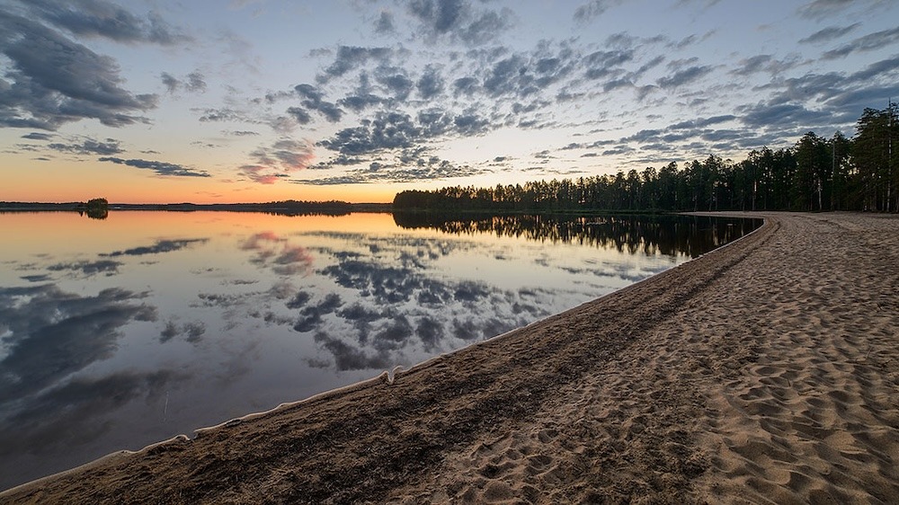 Nationalpark Tiilikkajärvi Vuokatti Strand